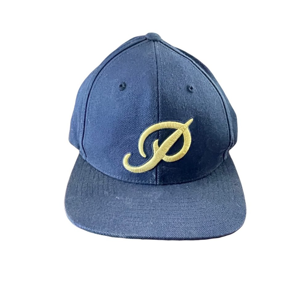 Navy Primitive Skateboarding Hat with Metallic Gold "P"